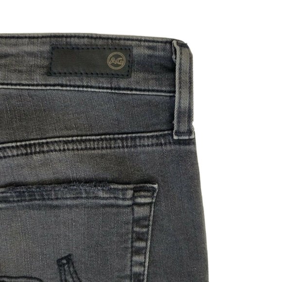 AG Farrah High Rise Skinny Ankle Raw Hem Jean in Eroded Grey Destroyed - Picture 8 of 12